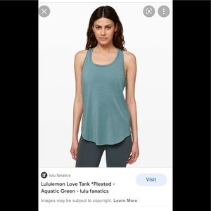 Lululemon Love Tank Pleated - aquatic green - 12